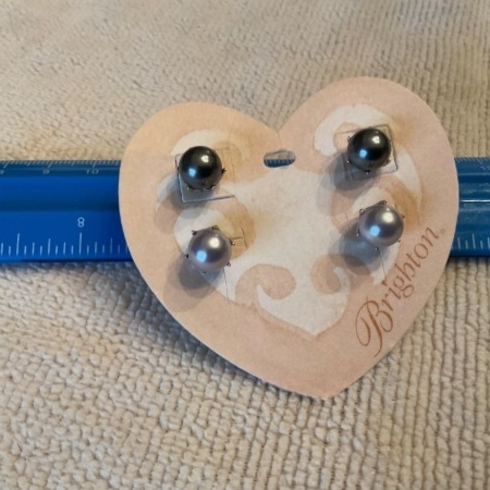 Brighton Black and Gray Pearl Earrings